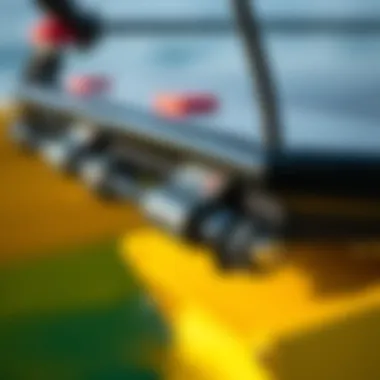 Close-up of hydrofoil components with performance features