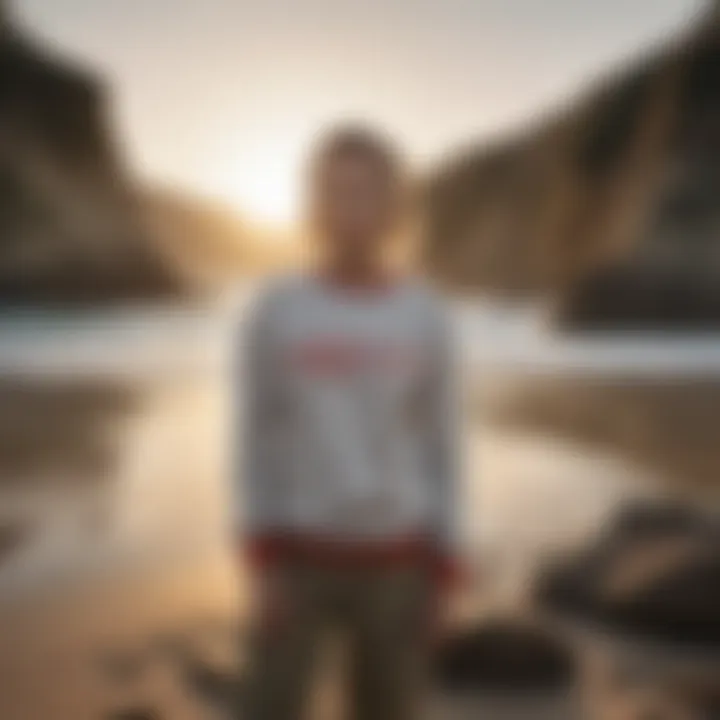 Stylish Billabong sweatshirt showcased against a beach backdrop