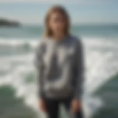 Billabong sweatshirt worn by a watersport enthusiast during an activity