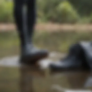 Person maintaining Billabong booties after a water session