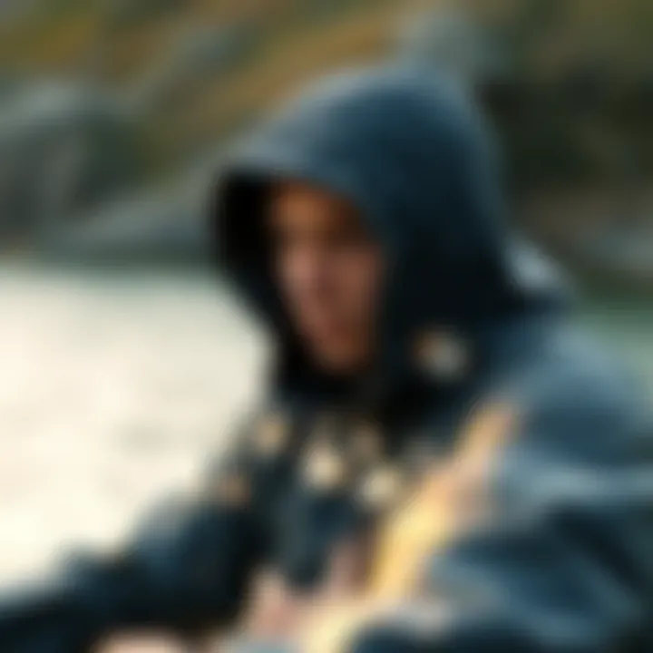 Black hooded poncho showcasing water-resistant features