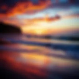 Majestic sunset over a California beach