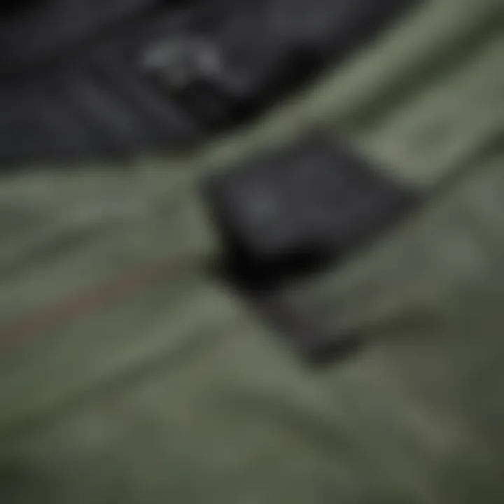 Detailed view of pockets and stitching on cire boardshorts