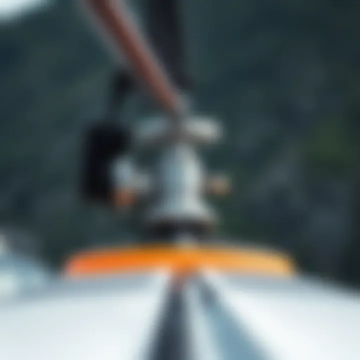 Engineering Marvel of Hydrofoil Equipment Close-up of hydrofoil equipment showcasing engineering details
