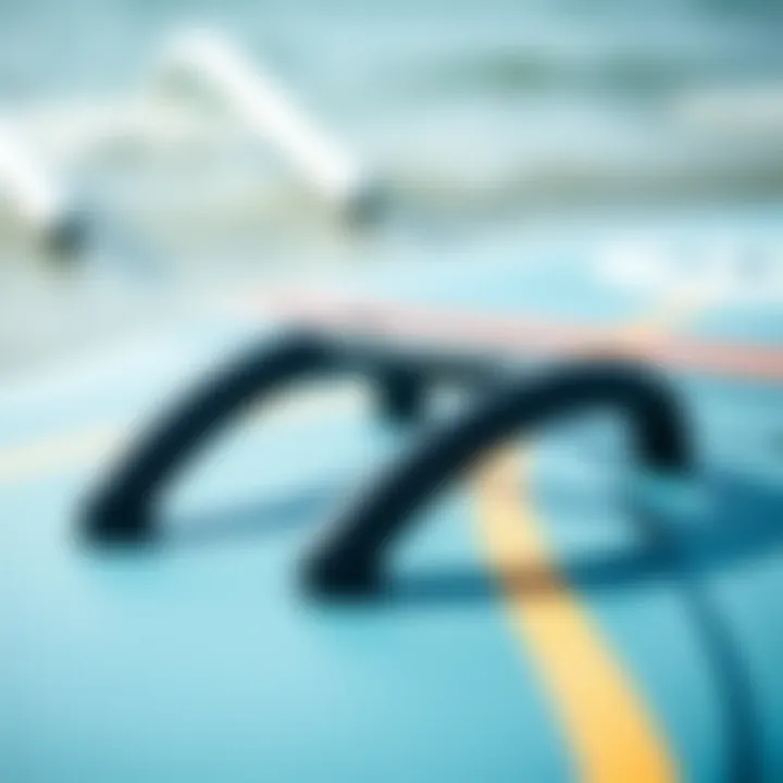 Close-up of boogie board handles showcasing ergonomic design