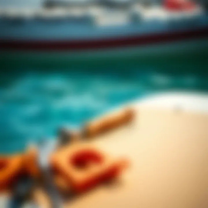 Detailed view of maintenance tools for inflatable boogie boards