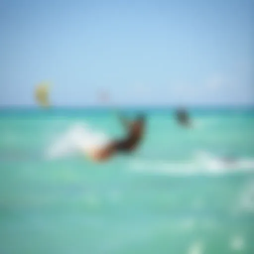 Kite Surfing in Jericoacoara's Azure Waters Kite surfers enjoying the vibrant waters of Jericoacoara