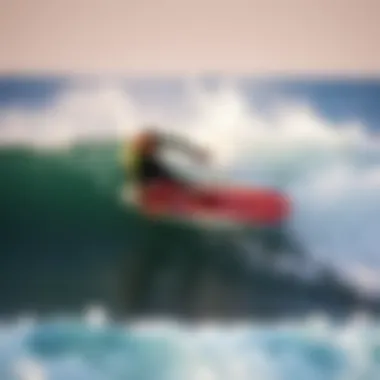 Thrilling Performance on JS Surf Boards An action shot of a surfer riding a wave on a JS surf board