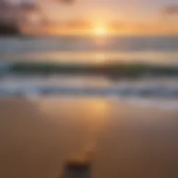 Serene view of Keiki Beach at sunset