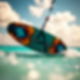 A vibrant kiteboard showcasing dynamic colors and design