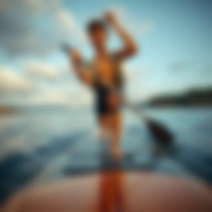 Enhancing Performance with Knee Pads Knee pads enhancing paddle boarder's performance