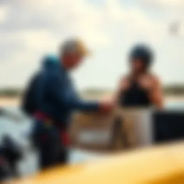 Successful Gear Transaction A successful transaction between two kiteboard enthusiasts