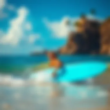 Surfing school at Kaanapali Beach with vibrant colors