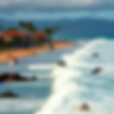 Local surfers catching waves at Lahaina's coastline