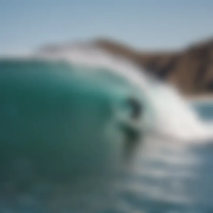 Surfer catching a wave at a popular Baja California surf spot