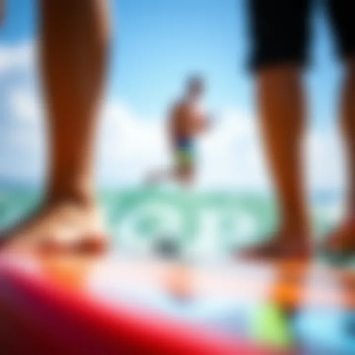 Close-up of Morey boogie board features and design