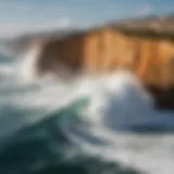 Majestic waves crashing against the cliffs of Nazaré