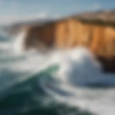 Majestic waves crashing against the cliffs of Nazaré