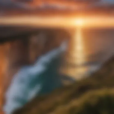 Scenic view of Nazaré's coastline at sunset