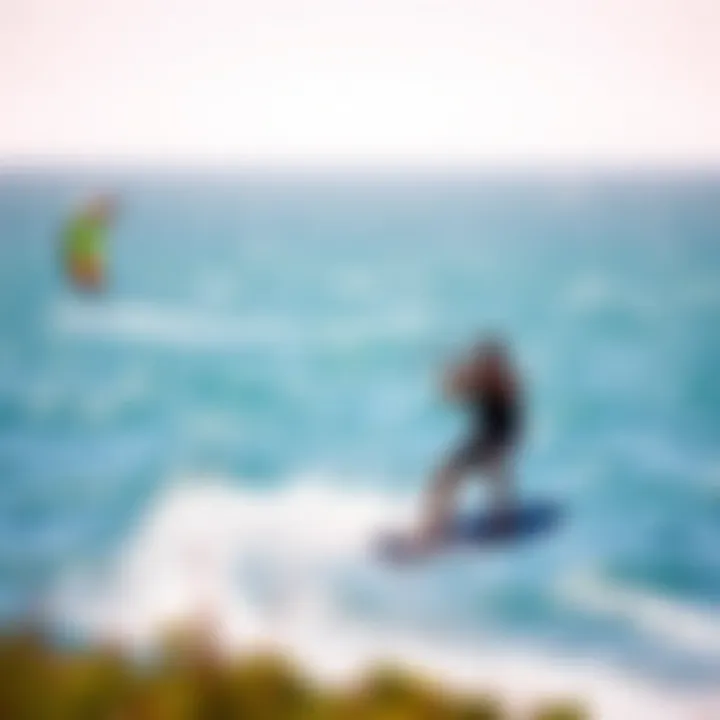 A scenic kiteboarding location showcasing ideal conditions