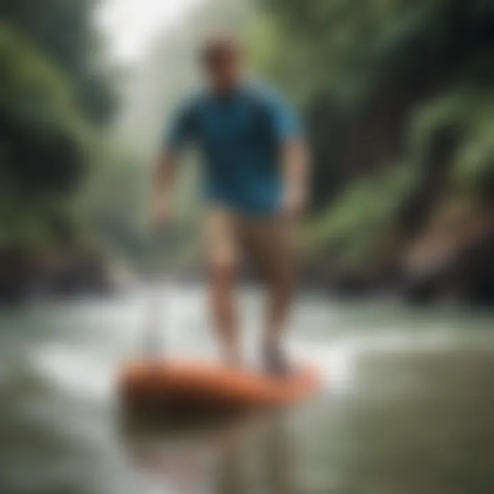 Adventurers wearing Olukai Sandals Nui during a paddlesport activity