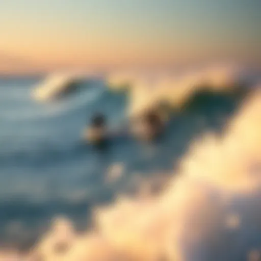 Stunning view of surfers riding waves in Costa Rica