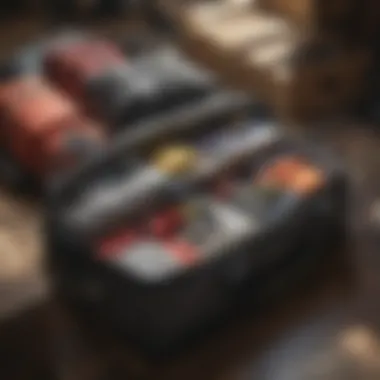 Interior storage compartments of the duffel bag