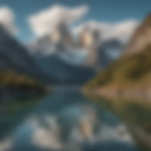 Majestic mountains towering over crystal clear lakes in Patagonia