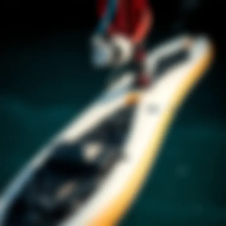 Intricate Hydrofoil Technology Close-up of hydrofoil technology showcasing the intricate design and mechanics