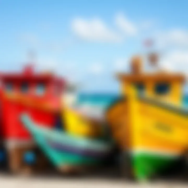 Fishing Boats at the Harbor Colorful fishing boats docked at the harbor