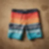 A vibrant collection of Quiksilver boardshorts showcasing various patterns