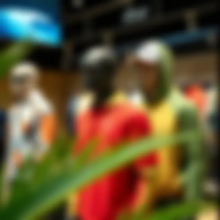 Vibrant display of Rip Curl's latest collection on mannequins