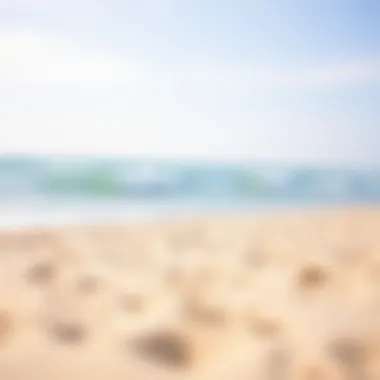 A peaceful beach scene with soft sand and gentle sea breeze