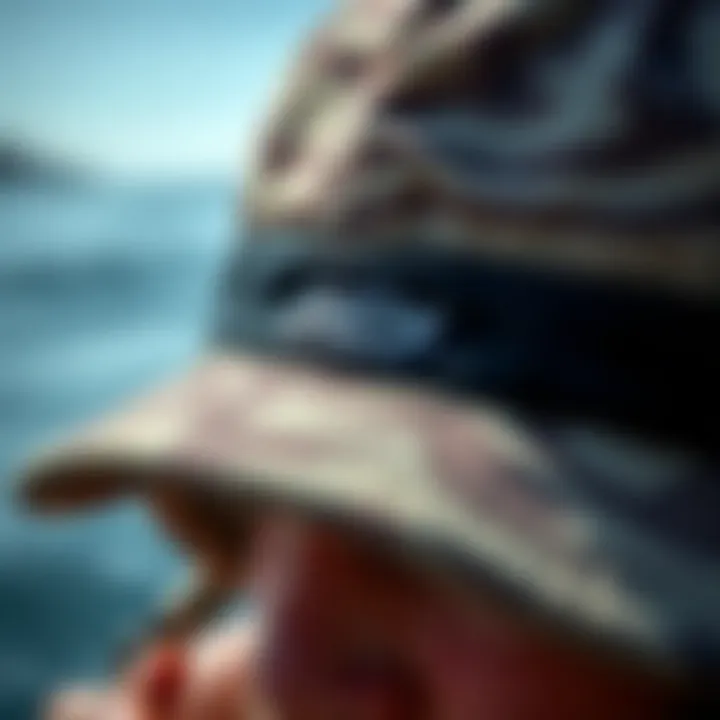 Durable and Comfortable Materials of the Shelta Seahawk Hat Material close-up of Shelta Seahawk hat emphasizing durability and comfort