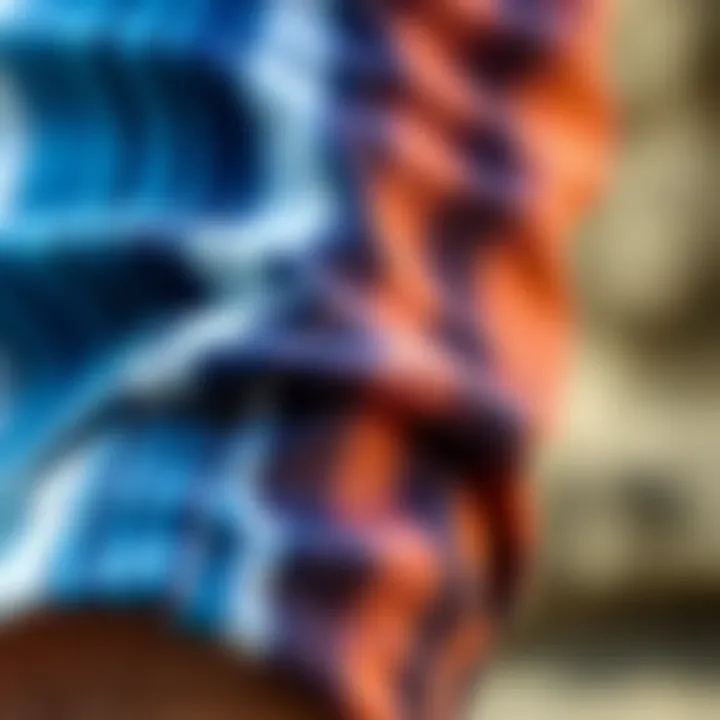 Close-up of the fabric texture of the swim short