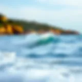 Gentle waves lapping against a serene coastline