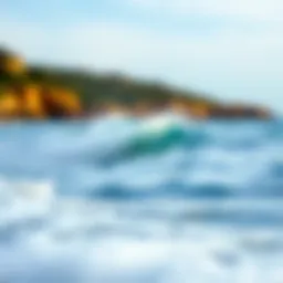 Gentle waves lapping against a serene coastline