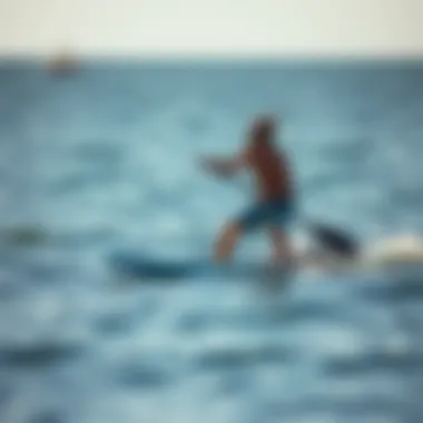 Focus and Relaxation: The Role of Sound in Watersports Paddleboarder gliding on the water with headphones on