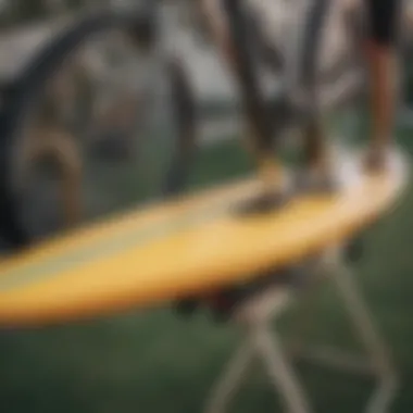 Installation process of a surfboard holder on a bicycle