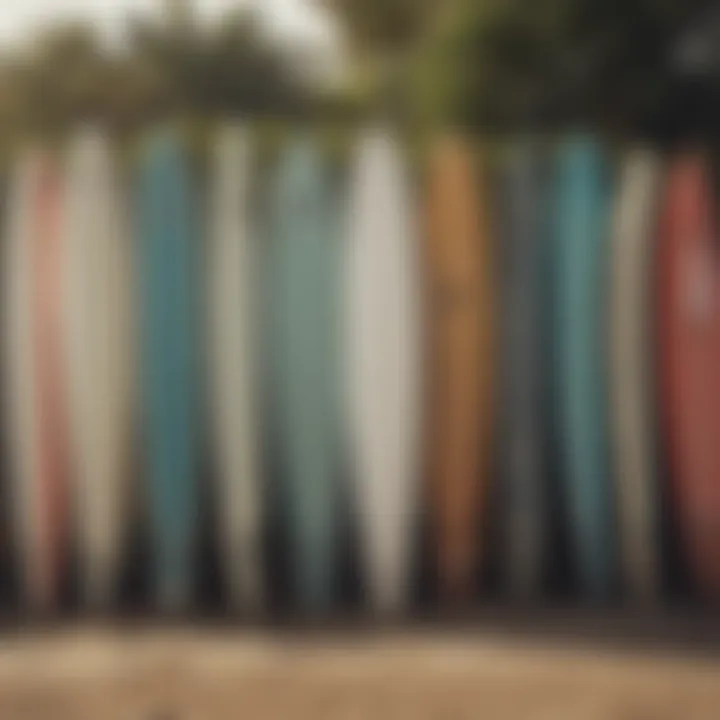 Different types of surfboard holders displayed