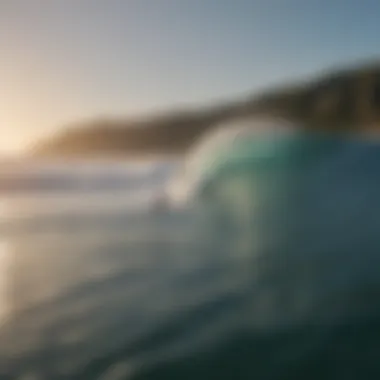 Group of surfers demonstrating proper surf etiquette in the water.