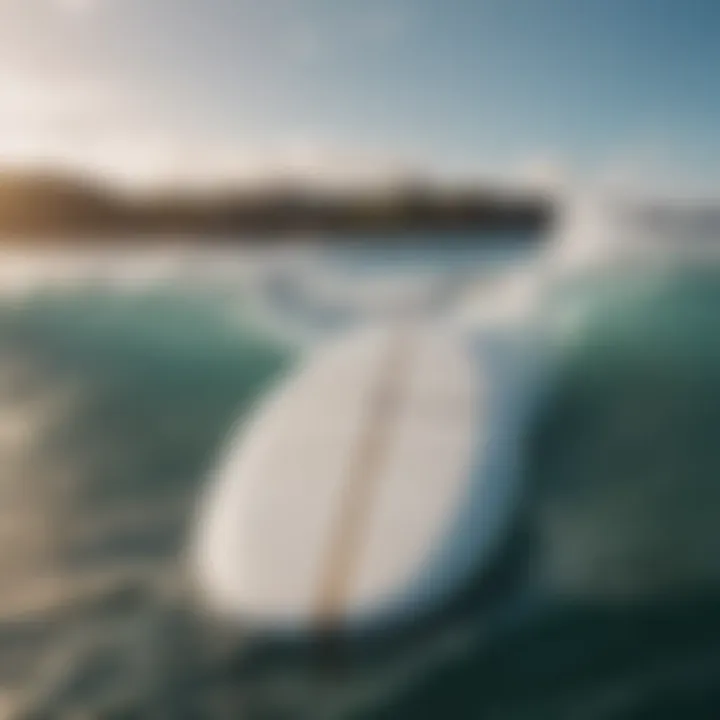 Close-up of a surfboard's technology enhancing performance on the water.