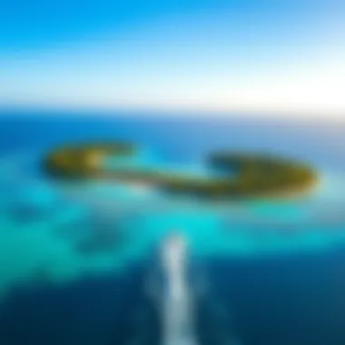 Breathtaking Aerial View of Tavarua Island Aerial view of Tavarua showcasing crystal-clear waters and vibrant coral reefs