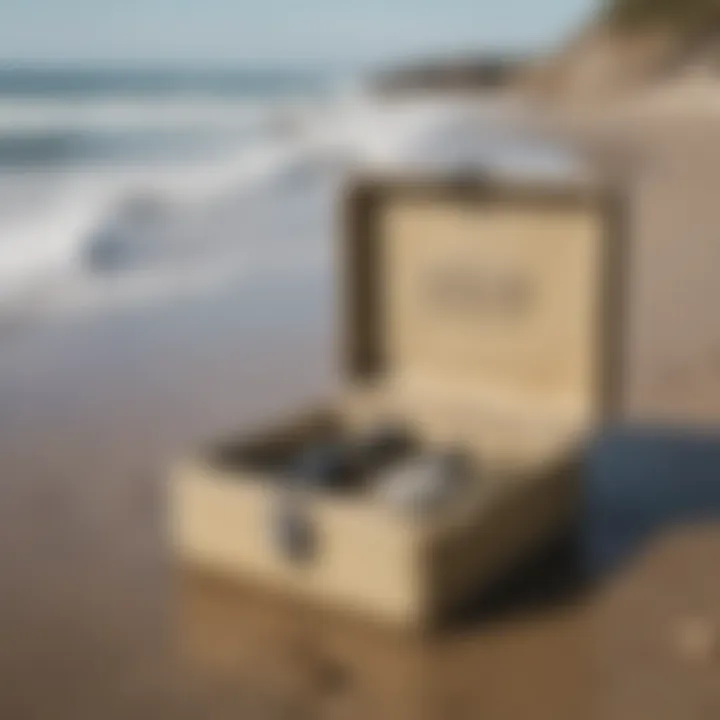Waterproof key box placed at a beach location