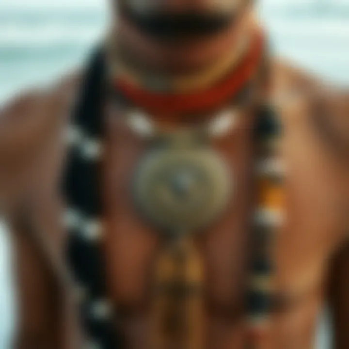 Cultural origins of surfing necklaces represented through traditional patterns