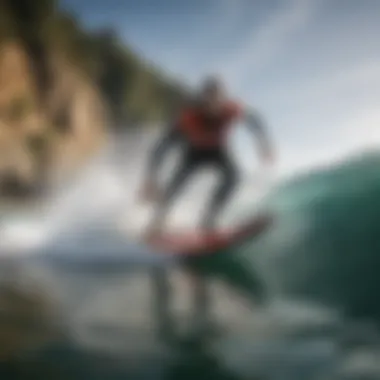 Fly surfer demonstrating key techniques on the water