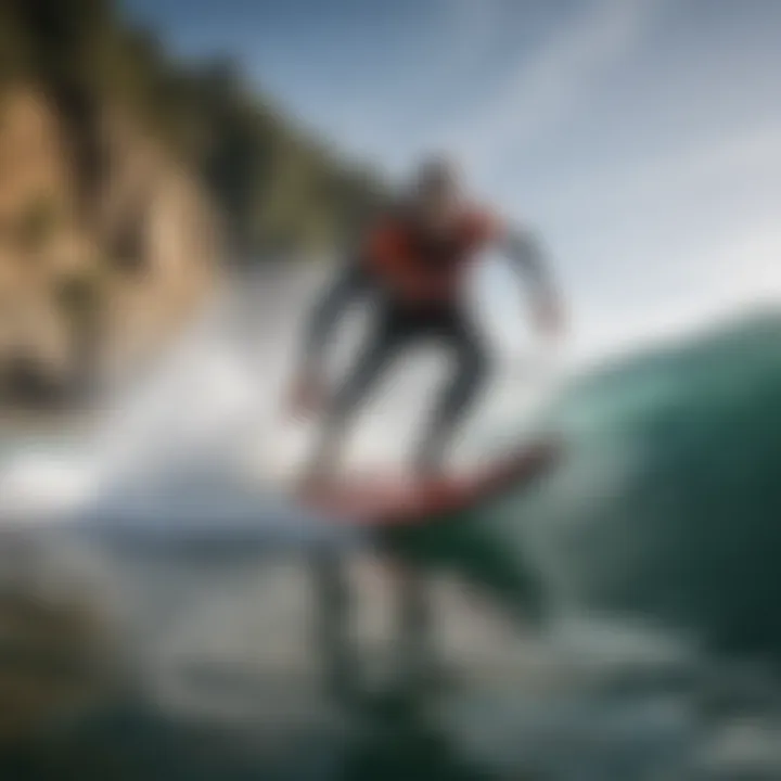 Fly surfer demonstrating key techniques on the water