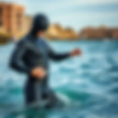 An athlete demonstrating the fit and comfort of a 2mm wetsuit in action