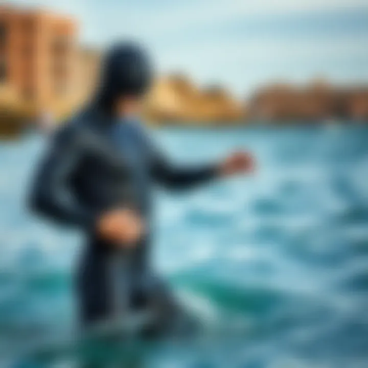 An athlete demonstrating the fit and comfort of a 2mm wetsuit in action