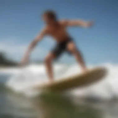 Expert demonstrating skimboarding techniques